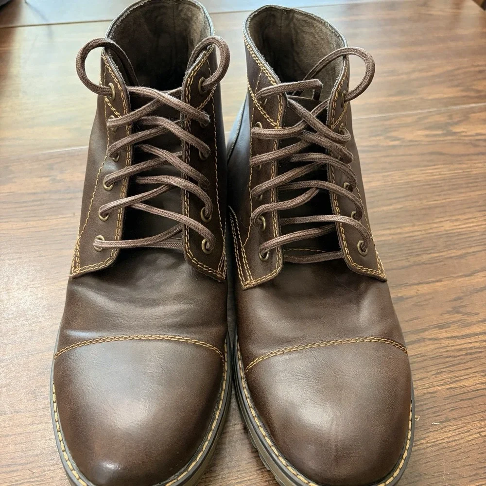 Eastland Jason Men's Cap ToeBoots Brown Leather Lace-up Size 9.5 Gorpcore Rugged